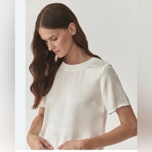 Elegant White Short Sleeve Blouse